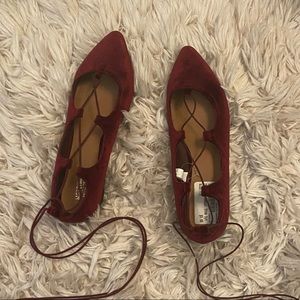 Mossimo Red Velvet Flats